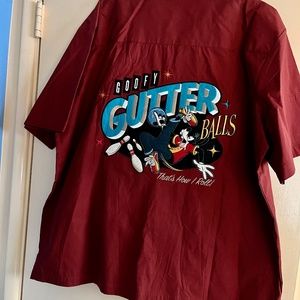 Men’s Disney Parks Goofy Bowling Button Down Shirt XL